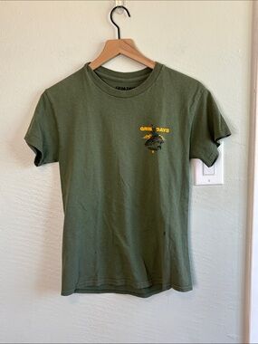 Bundle 2/$30! Mens S T-shirt Grim Days Green Fishing and Skeleton Graphic
